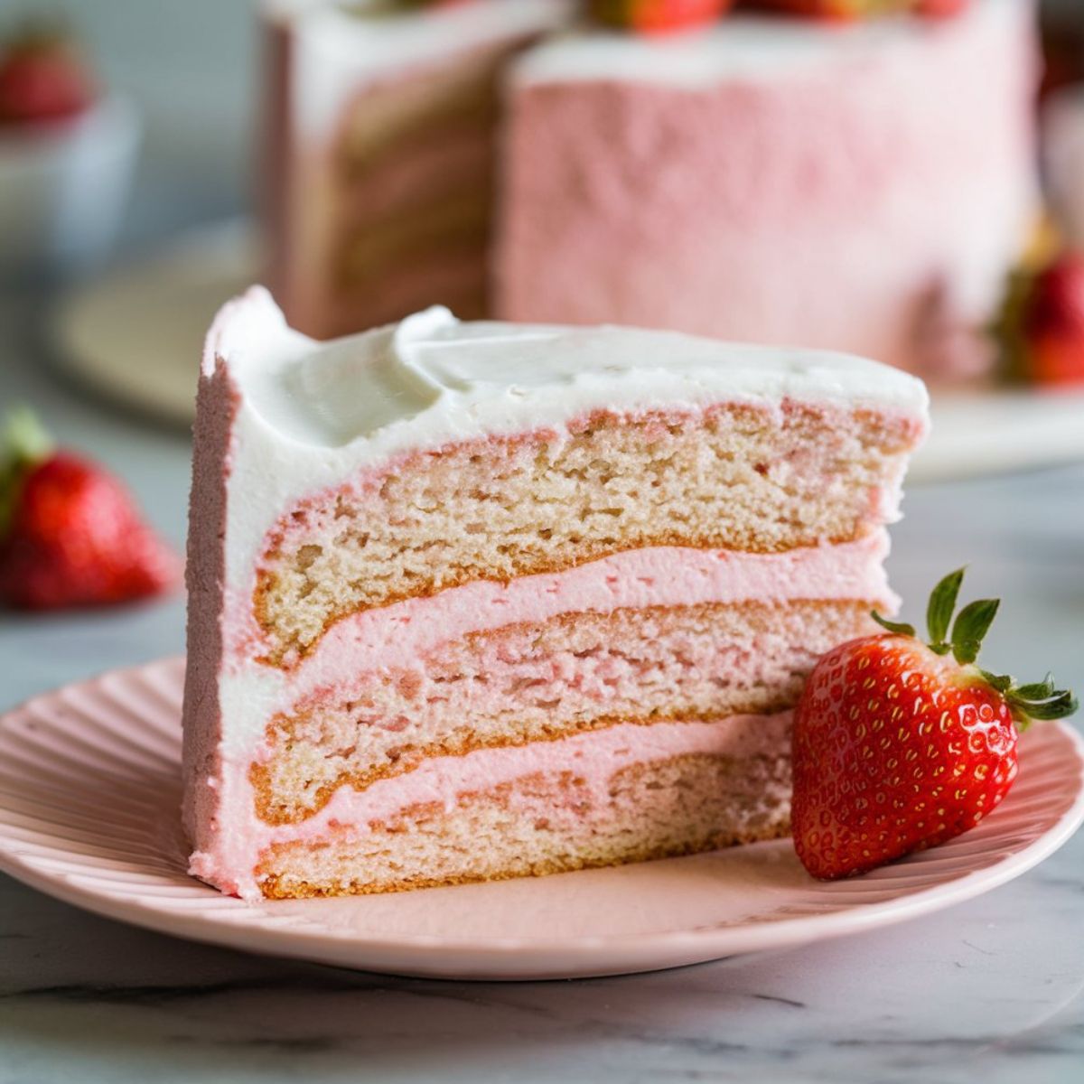 Strawberry Cake with Cream Cheese Frosting