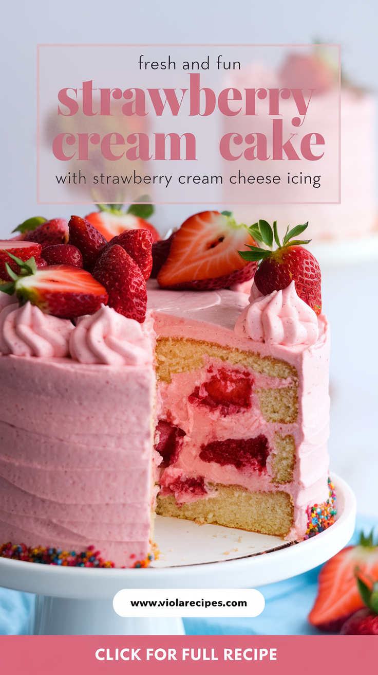 Best Strawberry Cake Recipe with Cream Cheese Frosting