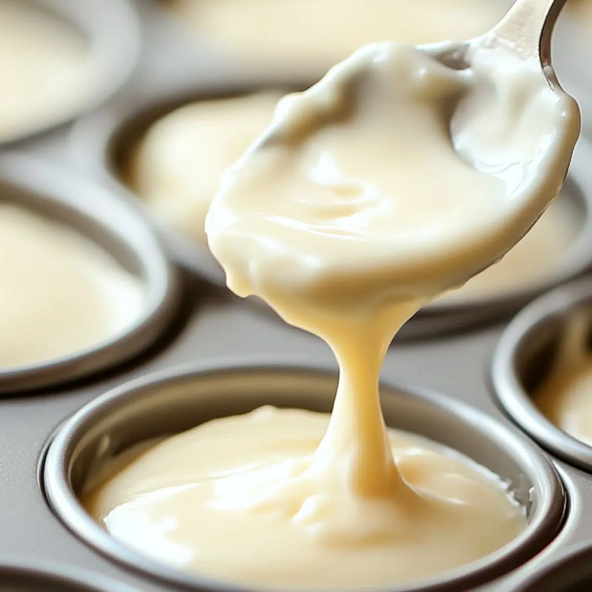 Fill each cup ¾ full with batter, adding extra toppings if desired.