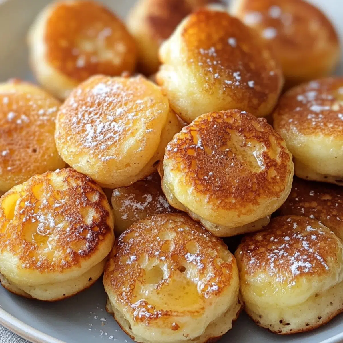 Pancake poppers served on a plate