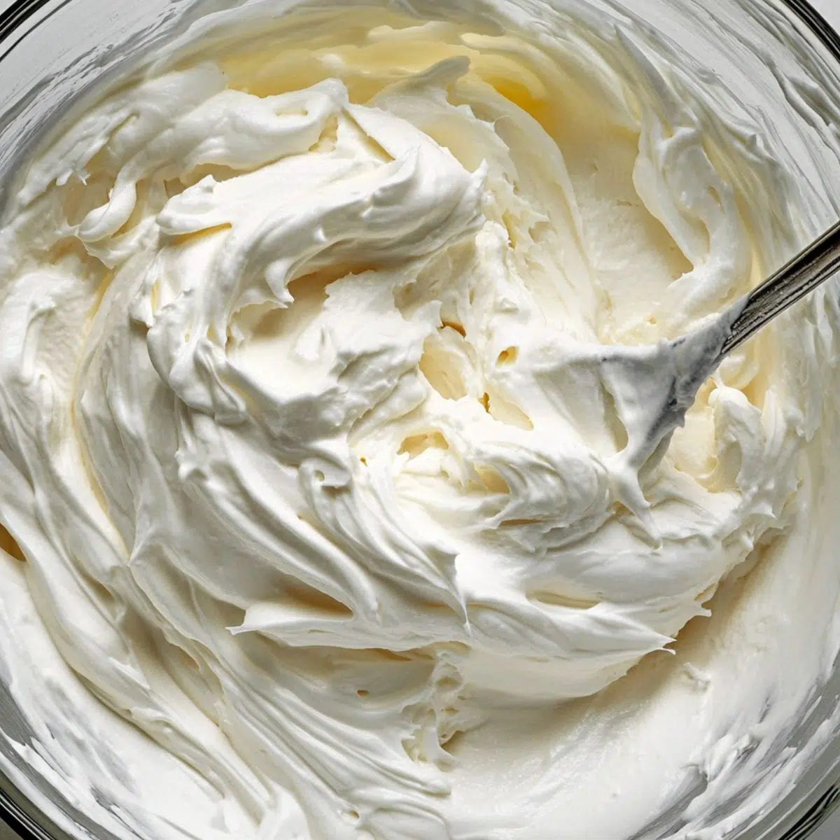 Whipping cream cheese base with vanilla and sugar.