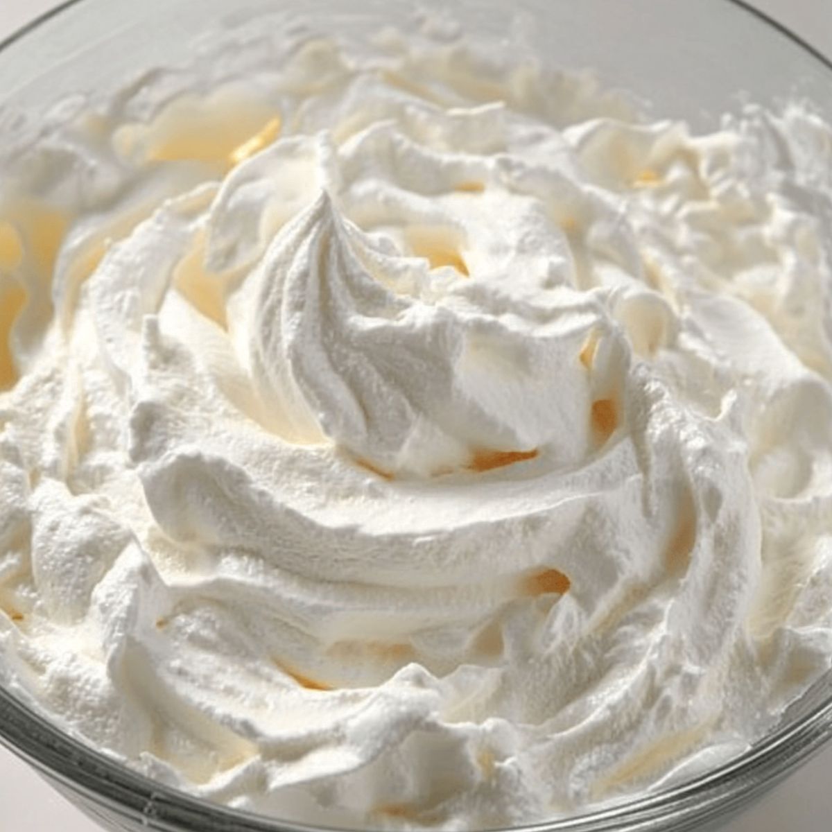 Whipped cream in a bowl with electric mixer beaters