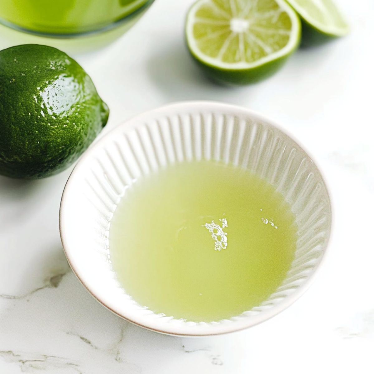  Juicing fresh limes on a white counter