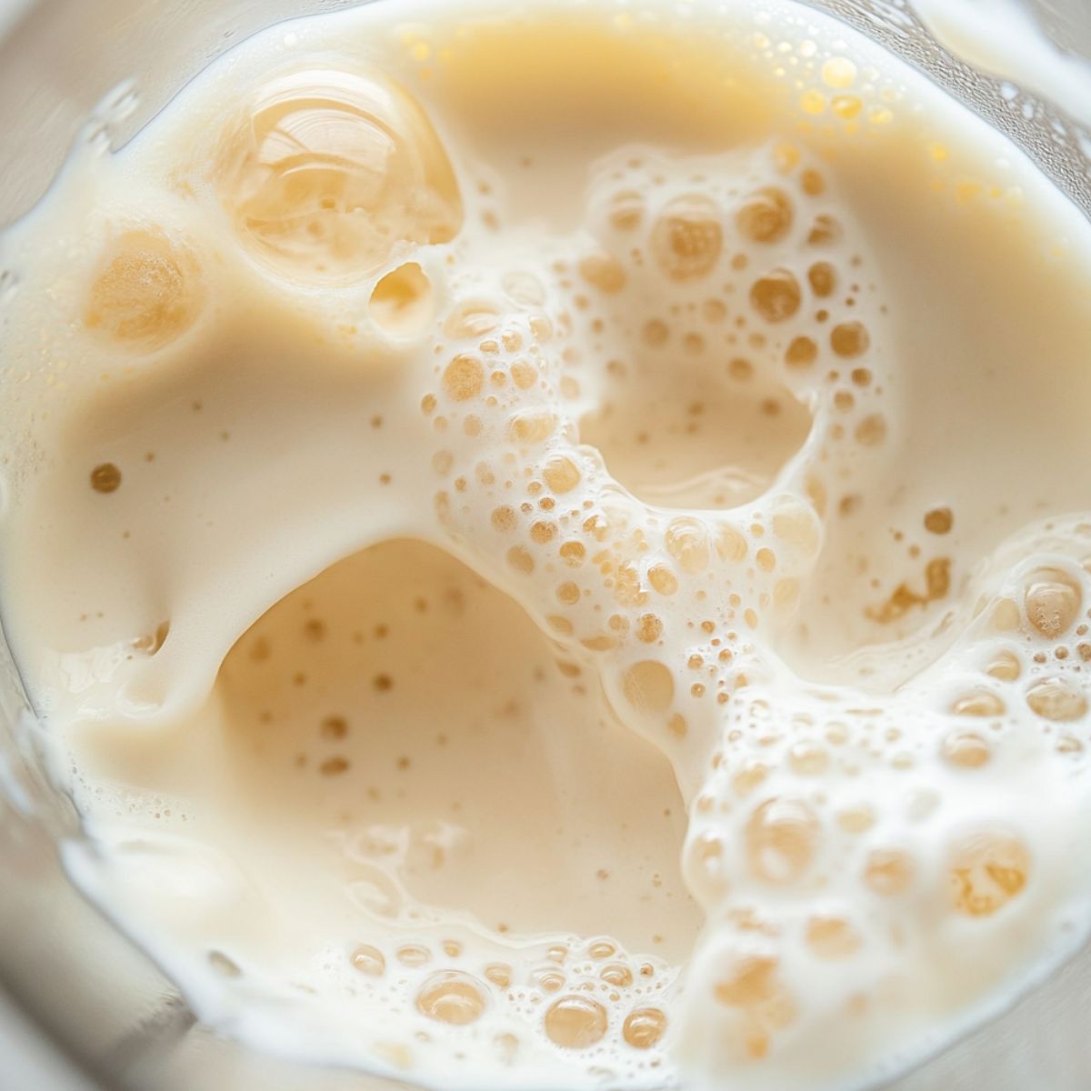 Milk and pudding mix being added to blender for the shake base