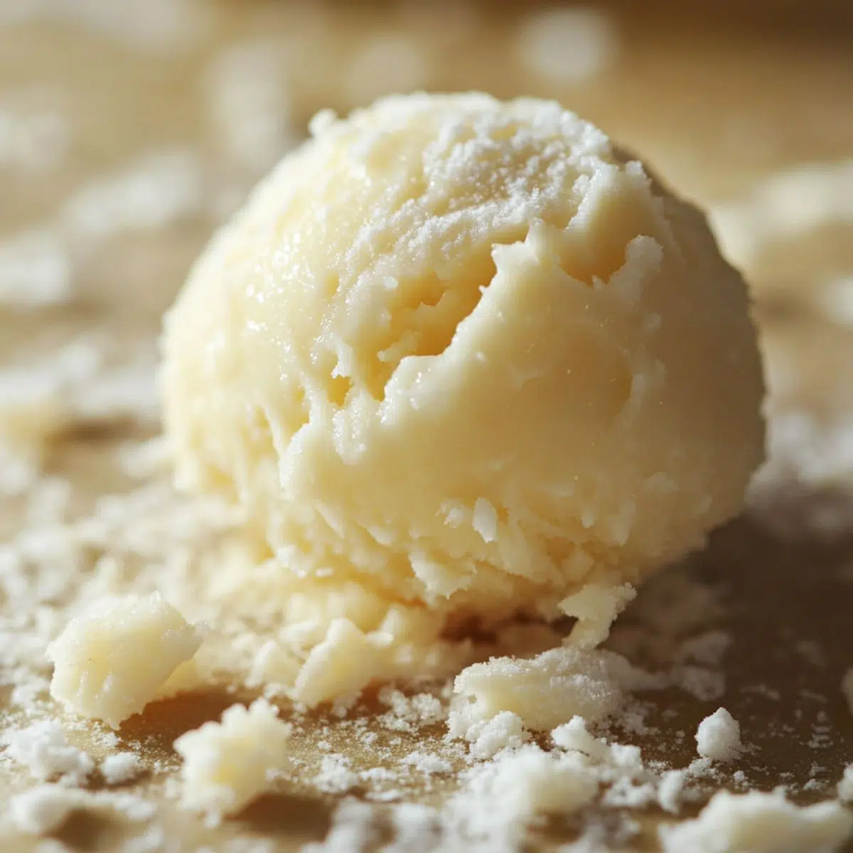 Rolling and coating condensed milk snowballs in coconut and sugar