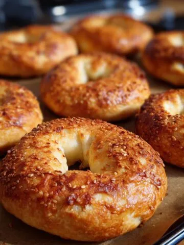 Homemade 3 ingredient Greek yogurt bagels fresh out of the oven