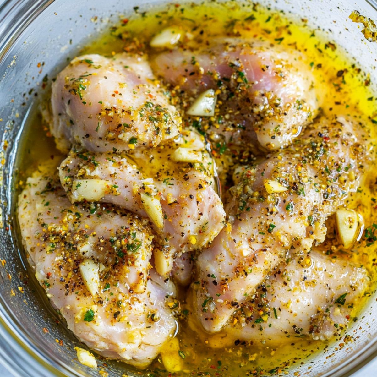 Mix marinade ingredients and prep broccoli while chicken soaks up flavor.