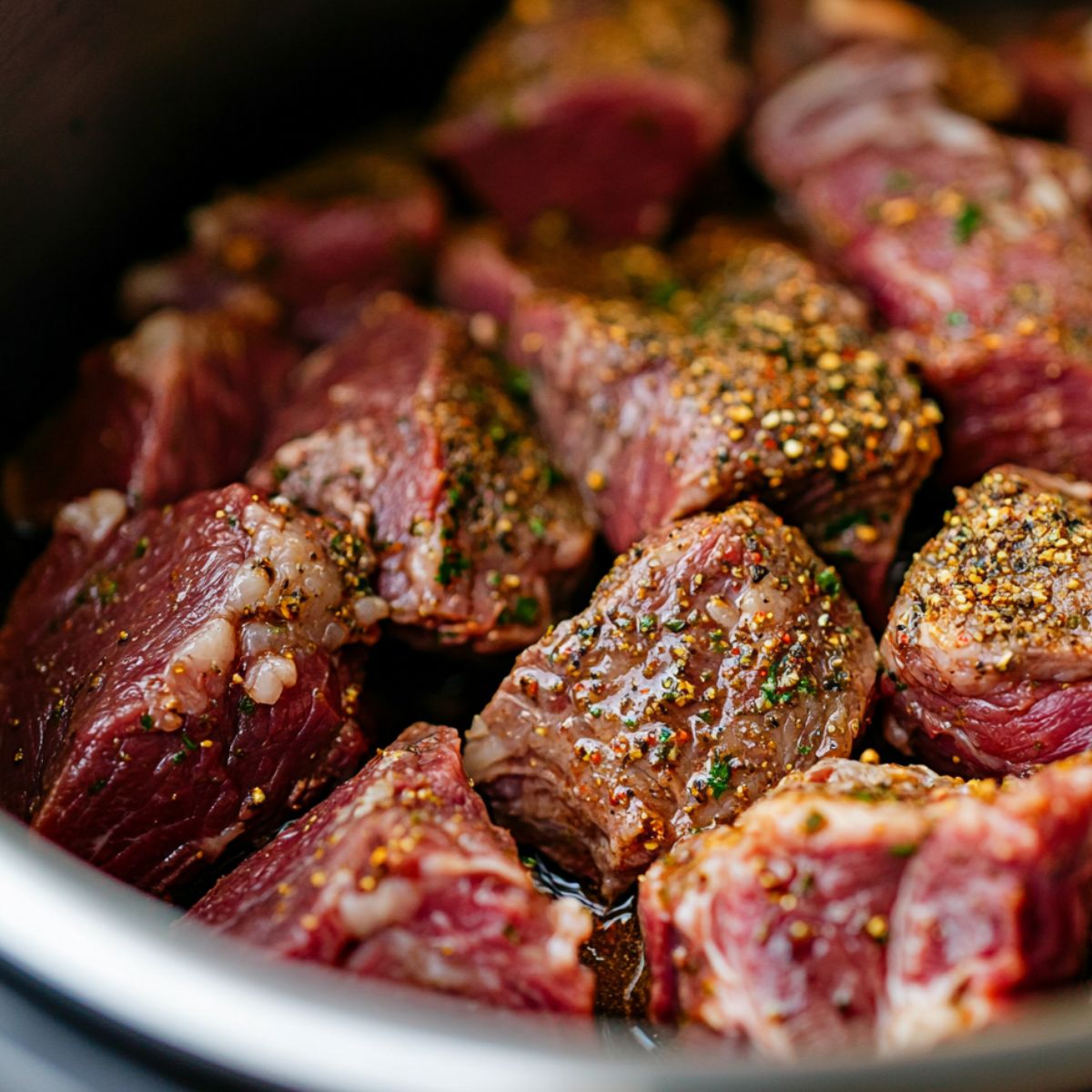 Ranch and au jus seasoning added to the pot