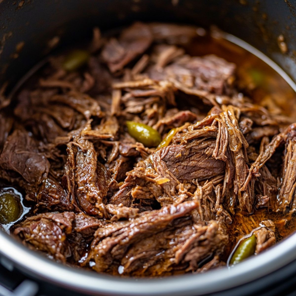  Shredded Mississippi roast in the Instant Pot with juices