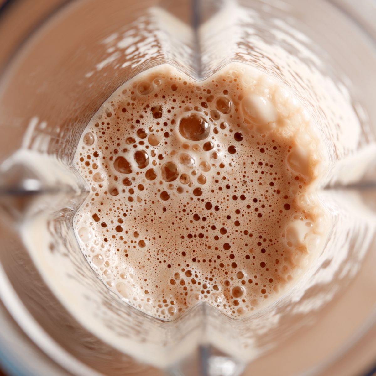  Almond milk being added to blender first for smoothie