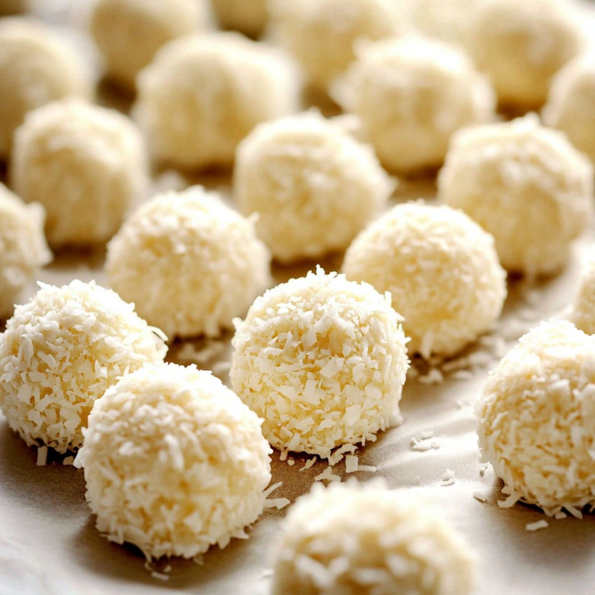 Shaping homemade coconut balls