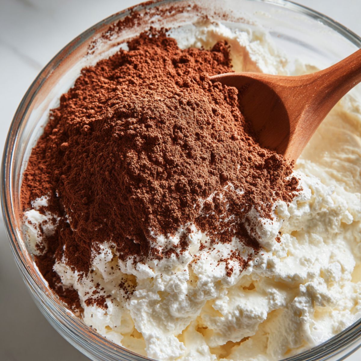 Flavor ingredients like cocoa powder added to the blended base