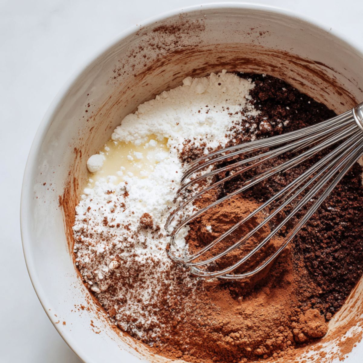 Mixing dough for gluten free crinkle cookies in a bowl