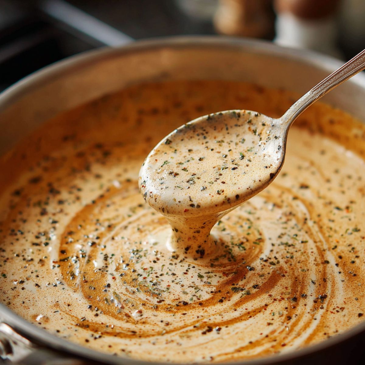 Cajun seasoning and garlic blooming in butter in a pan