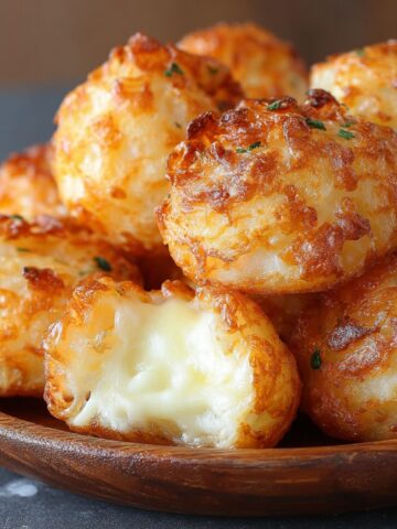 freshly fried mashed potato cheese puffs
