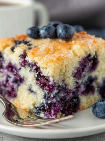 Homemade blueberry breakfast cake