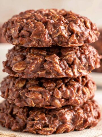 Homemade healthy no bake cookies on a kitchen counter