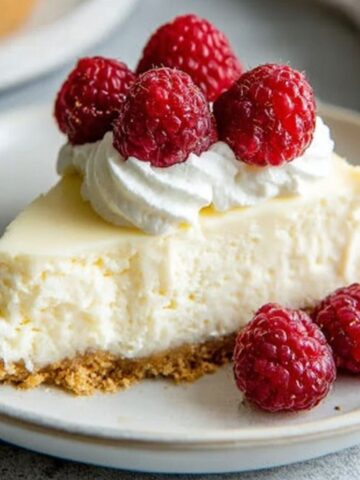 Homemade keto no bake cheesecake on a white kitchen counter